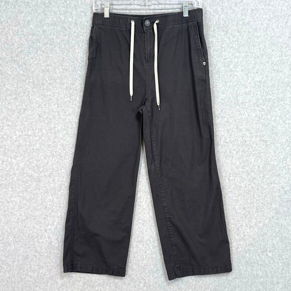 Vuori Pants - Vuori Rip Stop Pant Size M Wide Leg Cropped Comfort Travel Athleisure VW416 Gray